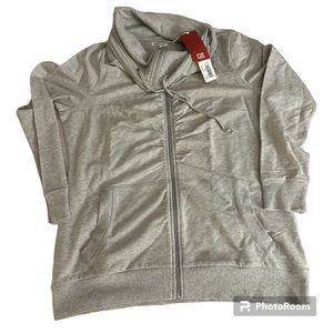 Cutter & Buck cowl heather gray XL zipper sweater